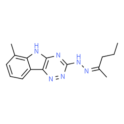 ChemSpider 2D Image | 6-Methyl-3-[(2Z)-2-(2-pentanylidene)hydrazino]-5H-[1,2,4]triazino[5,6-b]indole | C15H18N6