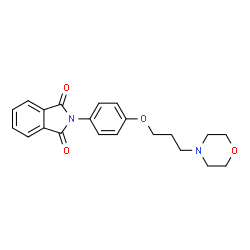 ChemSpider 2D Image | 2-{4-[3-(4-Morpholinyl)propoxy]phenyl}-1H-isoindole-1,3(2H)-dione | C21H22N2O4