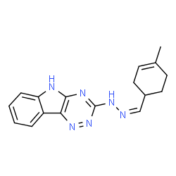 ChemSpider 2D Image | 3-{(2Z)-2-[(4-Methyl-3-cyclohexen-1-yl)methylene]hydrazino}-5H-[1,2,4]triazino[5,6-b]indole | C17H18N6