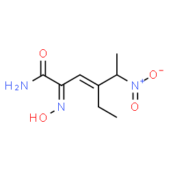 ChemSpider 2D Image | (2Z,3E)-4-Ethyl-2-(hydroxyimino)-5-nitro-3-hexenamide | C8H13N3O4