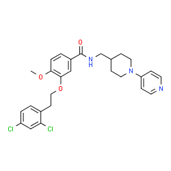 ChemSpider 2D Image | 3-[2-(2,4-DICHLOROPHENYL)ETHOXY]-4-METHOXY-N-[(1-PYRIDIN-4-YLPIPERIDIN-4-YL)METHYL]BENZAMIDE | C27H29Cl2N3O3