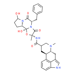 ChemSpider 2D Image | (5'alpha,8xi,10alpha)-5'-Benzyl-8',12'-dihydroxy-2'-methyl-3',6',18-trioxo-9,10-dihydroergotaman | C33H37N5O6