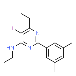 ChemSpider 2D Image | 2-(3,5-Dimethylphenyl)-N-ethyl-5-iodo-6-propyl-4-pyrimidinamine | C17H22IN3