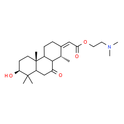ChemSpider 2D Image | 2-(Dimethylamino)ethyl (2Z)-[(3beta,5xi,8xi,9xi,13Z,14alpha)-3-hydroxy-14-methyl-7-oxopodocarpan-13-ylidene]acetate | C24H39NO4
