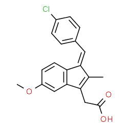 ChemSpider 2D Image | [(1Z)-1-(4-Chlorobenzylidene)-5-methoxy-2-methyl-1H-inden-3-yl]acetic acid | C20H17ClO3