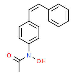 ChemSpider 2D Image | N-Hydroxy-N-{4-[(Z)-2-phenylvinyl]phenyl}acetamide | C16H15NO2