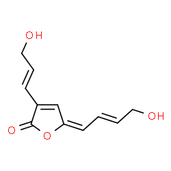 ChemSpider 2D Image | 2(5H)-Furanone, 5-(4-hydroxy-2-butenylidene)-3-(3-hydroxy-1-propenyl)-, (Z,E,E)- | C11H12O4