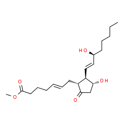 ChemSpider 2D Image | Methyl (5E,11alpha,13E,15S)-11,15-dihydroxy-9-oxoprosta-5,13-dien-1-oate | C21H34O5
