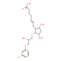 ChemSpider 2D Image | (5E)-7-(2-{[3-(3-Chlorophenoxy)-2-hydroxypropyl]sulfanyl}-3,5-dihydroxycyclopentyl)-5-heptenoic acid | C21H29ClO6S
