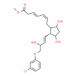 ChemSpider 2D Image | Methyl (3E,5Z)-7-{(2R)-2-[(1E,3R)-4-(3-chlorophenoxy)-3-hydroxy-1-buten-1-yl]-3,5-dihydroxycyclopentyl}-3,5-heptadienoate | C23H29ClO6