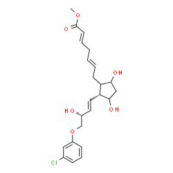 ChemSpider 2D Image | Methyl (2E,5E)-7-{(2R)-2-[(1E,3R)-4-(3-chlorophenoxy)-3-hydroxy-1-buten-1-yl]-3,5-dihydroxycyclopentyl}-2,5-heptadienoate | C23H29ClO6