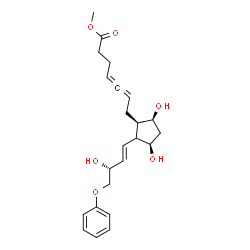 ChemSpider 2D Image | Methyl 7-{(1R,3R,5S)-3,5-dihydroxy-2-[(1E,3R)-3-hydroxy-4-phenoxy-1-buten-1-yl]cyclopentyl}-4,5-heptadienoate | C23H30O6