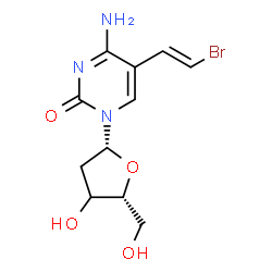 ChemSpider 2D Image | 4-Amino-5-[(E)-2-bromovinyl]-1-[(3xi)-2-deoxy-beta-D-glycero-pentofuranosyl]-2(1H)-pyrimidinone | C11H14BrN3O4