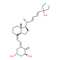 ChemSpider 2D Image | (1R,3S,5E)-5-[(2Z)-2-{(1R,3aS,7aR)-1-[(2R,3E,5E)-7-Ethyl-7-hydroxy-3,5-nonadien-2-yl]-7a-methyloctahydro-4H-inden-4-ylidene}ethylidene]-4-methylene-1,3-cyclohexanediol | C30H46O3