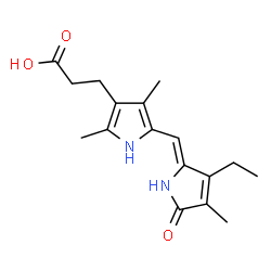 ChemSpider 2D Image | 3-{5-[(Z)-(3-Ethyl-4-methyl-5-oxo-1,5-dihydro-2H-pyrrol-2-ylidene)methyl]-2,4-dimethyl-1H-pyrrol-3-yl}propanoic acid | C17H22N2O3