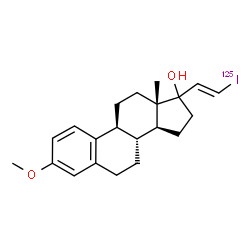 ChemSpider 2D Image | (17xi,20E)-21-(~125~I)Iodo-3-methoxy-19-norpregna-1,3,5(10),20-tetraen-17-ol | C21H27125IO2