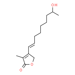 ChemSpider 2D Image | 2(5H)-Furanone, 4-(8-hydroxy-1-nonenyl)-3-methyl-, (E)- | C14H22O3