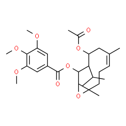 ChemSpider 2D Image | (6Z)-4-Acetoxy-3-isopropyl-6,10-dimethyl-11-oxabicyclo[8.1.0]undec-6-en-2-yl 3,4,5-trimethoxybenzoate | C27H38O8
