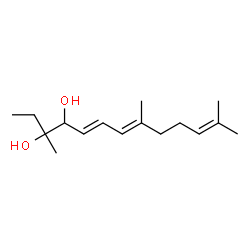 ChemSpider 2D Image | (5E,7E)-3,8,12-Trimethyl-5,7,11-tridecatriene-3,4-diol | C16H28O2