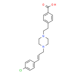 ChemSpider 2D Image | 4-(2-{4-[(2E)-3-(4-Chlorophenyl)-2-propen-1-yl]-1-piperazinyl}ethyl)benzoic acid | C22H25ClN2O2