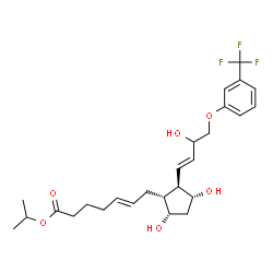 ChemSpider 2D Image | Isopropyl (5E)-7-[(1R,2R,3R,5S)-3,5-dihydroxy-2-{(1E)-3-hydroxy-4-[3-(trifluoromethyl)phenoxy]-1-buten-1-yl}cyclopentyl]-5-heptenoate | C26H35F3O6