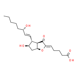 ChemSpider 2D Image | (5Z,9alpha,11alpha,13E,15S)-11,15-Dihydroxy-7-oxo-6,9-epoxyprosta-5,13-dien-1-oic acid | C20H30O6