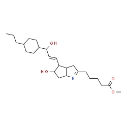 ChemSpider 2D Image | Methyl 5-{5-hydroxy-4-[(1E)-3-hydroxy-3-(4-propylcyclohexyl)-1-propen-1-yl]-3,3a,4,5,6,6a-hexahydrocyclopenta[b]pyrrol-2-yl}pentanoate | C25H41NO4