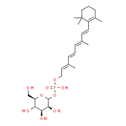 ChemSpider 2D Image | (2E,4E,6E,8E)-3,7-Dimethyl-9-(2,6,6-trimethyl-1-cyclohexen-1-yl)-2,4,6,8-nonatetraen-1-yl (3S,4S,5S,6R)-3,4,5-trihydroxy-6-(hydroxymethyl)tetrahydro-2H-pyran-2-yl hydrogen phosphate (non-preferred nam
e) | C26H41O9P
