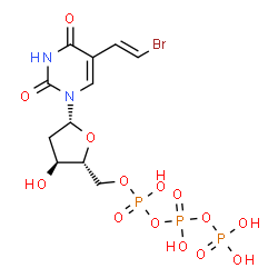 ChemSpider 2D Image | 5-[(E)-2-Bromovinyl]-2'-deoxyuridine 5'-(tetrahydrogen triphosphate) | C11H16BrN2O14P3