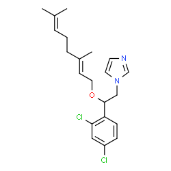 ChemSpider 2D Image | 1-(2-(2,4-Dichlorophenyl)-2-(geranyloxy)ethyl)-1H-imidazole | C21H26Cl2N2O