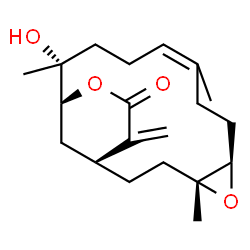 ChemSpider 2D Image | (1S,4R,6R,13R,14S)-13-Hydroxy-4,9,13-trimethyl-17-methylene-5,15-dioxatricyclo[12.3.1.0~4,6~]octadec-9-en-16-one | C20H30O4