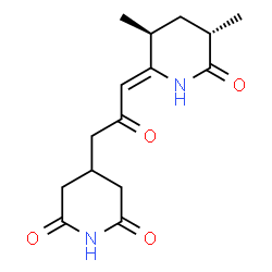 ChemSpider 2D Image | 4-{(3Z)-3-[(3S,5S)-3,5-Dimethyl-6-oxo-2-piperidinylidene]-2-oxopropyl}-2,6-piperidinedione | C15H20N2O4