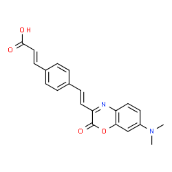 ChemSpider 2D Image | (2E)-3-(4-{(E)-2-[7-(Dimethylamino)-2-oxo-2H-1,4-benzoxazin-3-yl]vinyl}phenyl)acrylic acid | C21H18N2O4