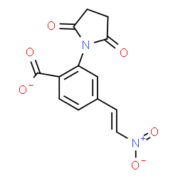 ChemSpider 2D Image | 2-(2,5-Dioxo-1-pyrrolidinyl)-4-[(E)-2-nitrovinyl]benzoate | C13H9N2O6
