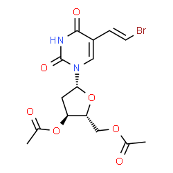 ChemSpider 2D Image | 3',5'-Di-O-acetyl-5-[(E)-2-bromovinyl]-2'-deoxyuridine | C15H17BrN2O7