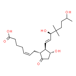 ChemSpider 2D Image | (5Z,11alpha,13E,15R)-11,15,19-Trihydroxy-16,16-dimethyl-9-oxoprosta-5,13-dien-1-oic acid | C22H36O6