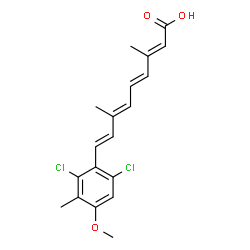 ChemSpider 2D Image | (2E,4E,6E,8E)-9-(2,6-Dichloro-4-methoxy-3-methylphenyl)-3,7-dimethyl-2,4,6,8-nonatetraenoic acid | C19H20Cl2O3