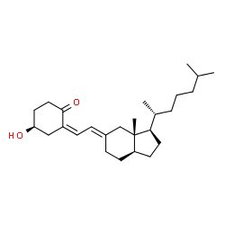 ChemSpider 2D Image | (2Z,4S)-4-Hydroxy-2-[(2E)-2-{(3R,3aS,7aS)-3a-methyl-3-[(2R)-6-methyl-2-heptanyl]octahydro-5H-inden-5-ylidene}ethylidene]cyclohexanone | C26H42O2
