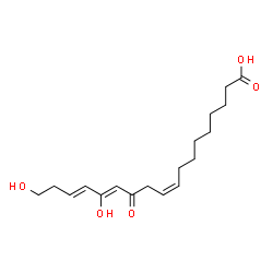 ChemSpider 2D Image | (9Z,13Z,15E)-14,18-Dihydroxy-12-oxo-9,13,15-octadecatrienoic acid | C18H28O5