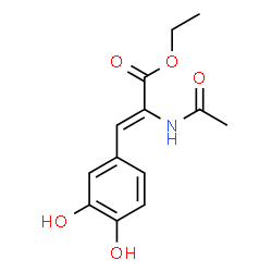 ChemSpider 2D Image | Ethyl (2Z)-2-acetamido-3-(3,4-dihydroxyphenyl)acrylate | C13H15NO5