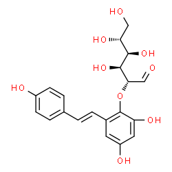 ChemSpider 2D Image | 2-O-(2,4-Dihydroxy-6-(2-(4-hydroxyphenyl)ethenyl)phenyl)-D-glucose | C20H22O9