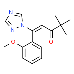 ChemSpider 2D Image | (1E)-1-(2-Methoxyphenyl)-4,4-dimethyl-1-(1H-1,2,4-triazol-1-yl)-1-penten-3-one | C16H19N3O2
