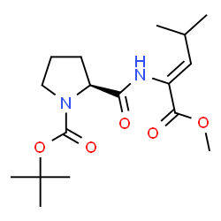 ChemSpider 2D Image | 2-Methyl-2-propanyl (2S)-2-{[(2Z)-1-methoxy-4-methyl-1-oxo-2-penten-2-yl]carbamoyl}-1-pyrrolidinecarboxylate | C17H28N2O5