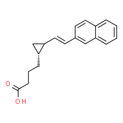 ChemSpider 2D Image | 4-{(1R)-2-[(E)-2-(2-Naphthyl)vinyl]cyclopropyl}butanoic acid | C19H20O2