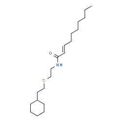 ChemSpider 2D Image | (2E)-N-{2-[(2-Cyclohexylethyl)sulfanyl]ethyl}-2-decenamide | C20H37NOS