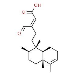 ChemSpider 2D Image | (2Z)-3-Formyl-5-[(1S,2R,4aR,8aR)-1,2,4a,5-tetramethyl-1,2,3,4,4a,7,8,8a-octahydro-1-naphthalenyl]-2-pentenoic acid | C20H30O3