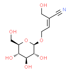 ChemSpider 2D Image | (2Z)-4-(beta-D-Glucopyranosyloxy)-2-(hydroxymethyl)-2-butenenitrile | C11H17NO7