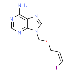 ChemSpider 2D Image | 9-({[(2Z)-3-Iodo-2-propen-1-yl]oxy}methyl)-9H-purin-6-amine | C9H10IN5O