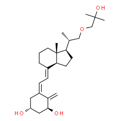 ChemSpider 2D Image | (1R,3S,5Z)-5-[(2E)-2-{(1R,3aS,7aR)-1-[(2S)-1-(2-Hydroxy-2-methylpropoxy)-2-propanyl]-7a-methyloctahydro-4H-inden-4-ylidene}ethylidene]-4-methylene-1,3-cyclohexanediol | C26H42O4
