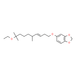 ChemSpider 2D Image | 5-{[(3E)-9-Ethoxy-5,9-dimethyl-3-decen-1-yl]oxy}-1,3-benzodioxole | C21H32O4